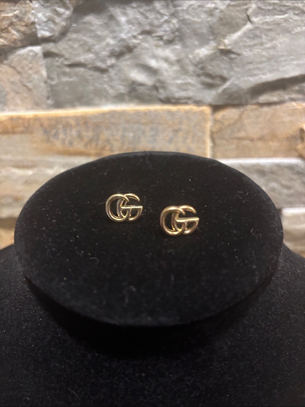 Gucci Gold Double G Mini Logo Stud Earrings